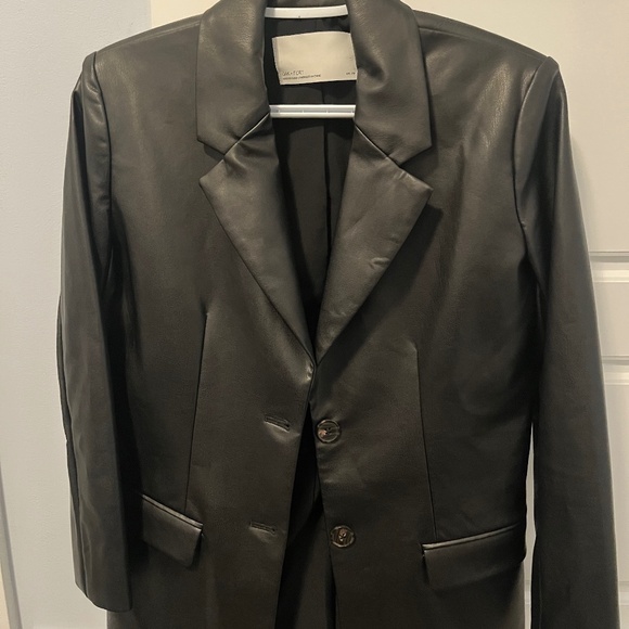Leather blazer jacket - Oak and Fort - Picture 1 of 3